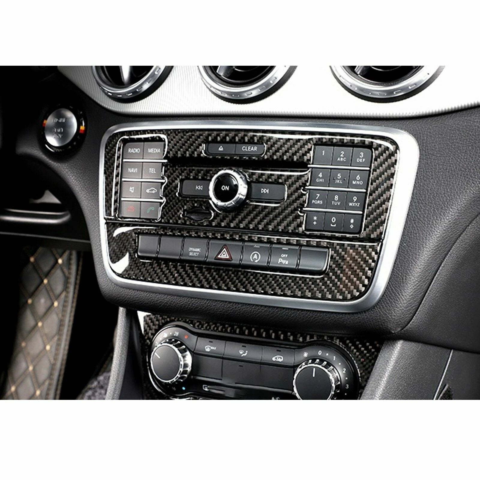Carbon Fiber Media Control Panel Trim for Mercedes-Benz C-Class (2018-2019)
