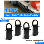 2" x 4" Heavy Duty Adjustable Stake Pocket D Ring for Trailers (16200 lbs)