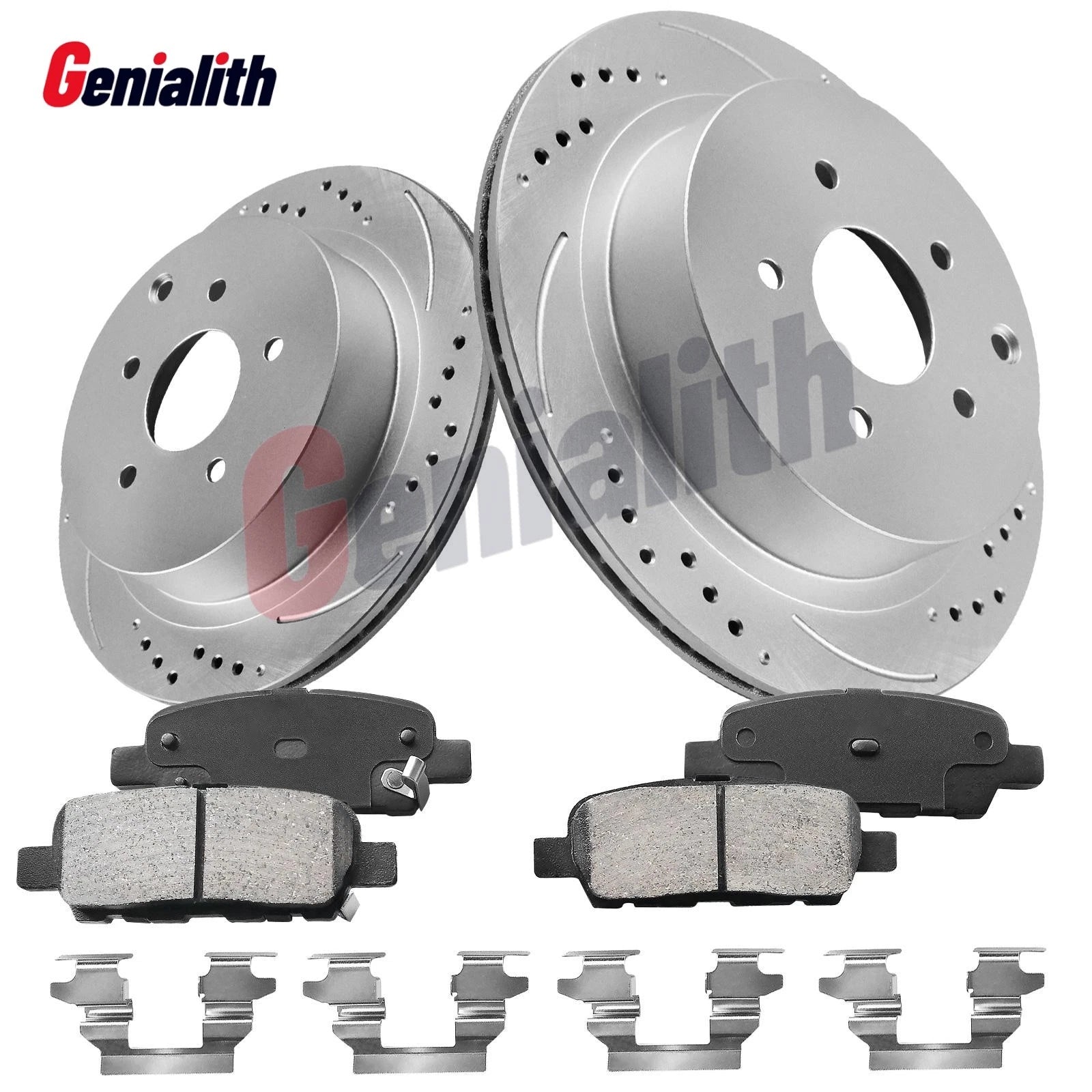 Rear Drilled Slotted Brake Rotors & Ceramic Pads for Infiniti Q50 Q70 Q70L QX70