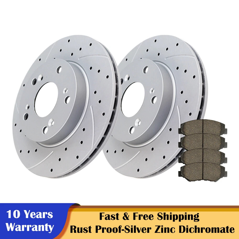 Front Brake Disc Rotors and Ceramic Pads for Honda Civic (2006–2011)
