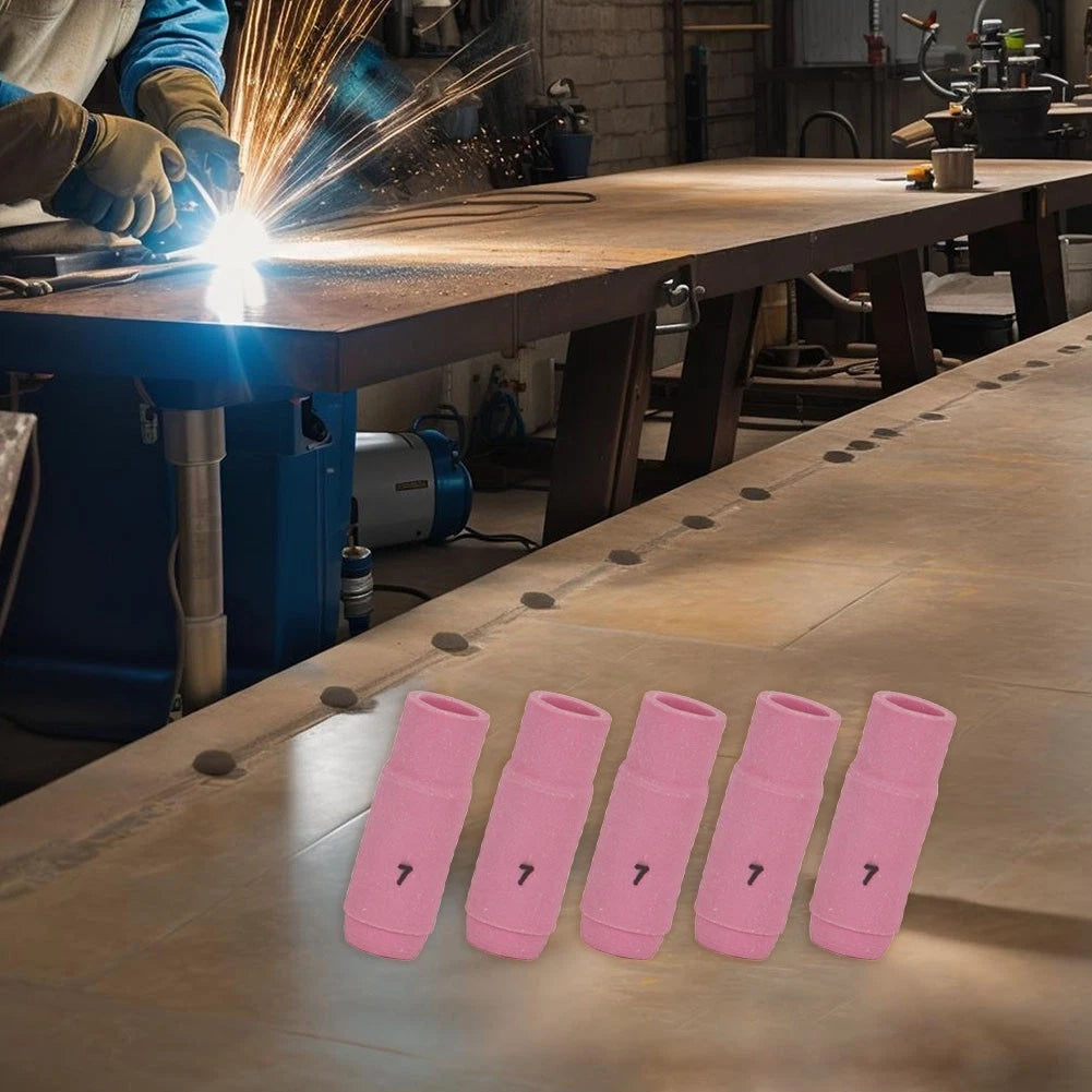 5PCS TIG Alumina Nozzles Shield Cups for WP 17 18 26 (10N47, 7mm, 11mm)