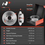 Rear Rotors & Ceramic Brake Pads for Honda Accord Coupe