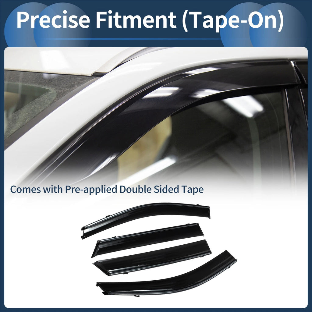 Set of 4 Window Deflectors for Hyundai Santa Fe (2013) - Black Vent Visors
