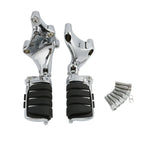 Chrome Passenger Foot Pegs Mount Bracket for Harley Sportster 883 1200 (14-22)