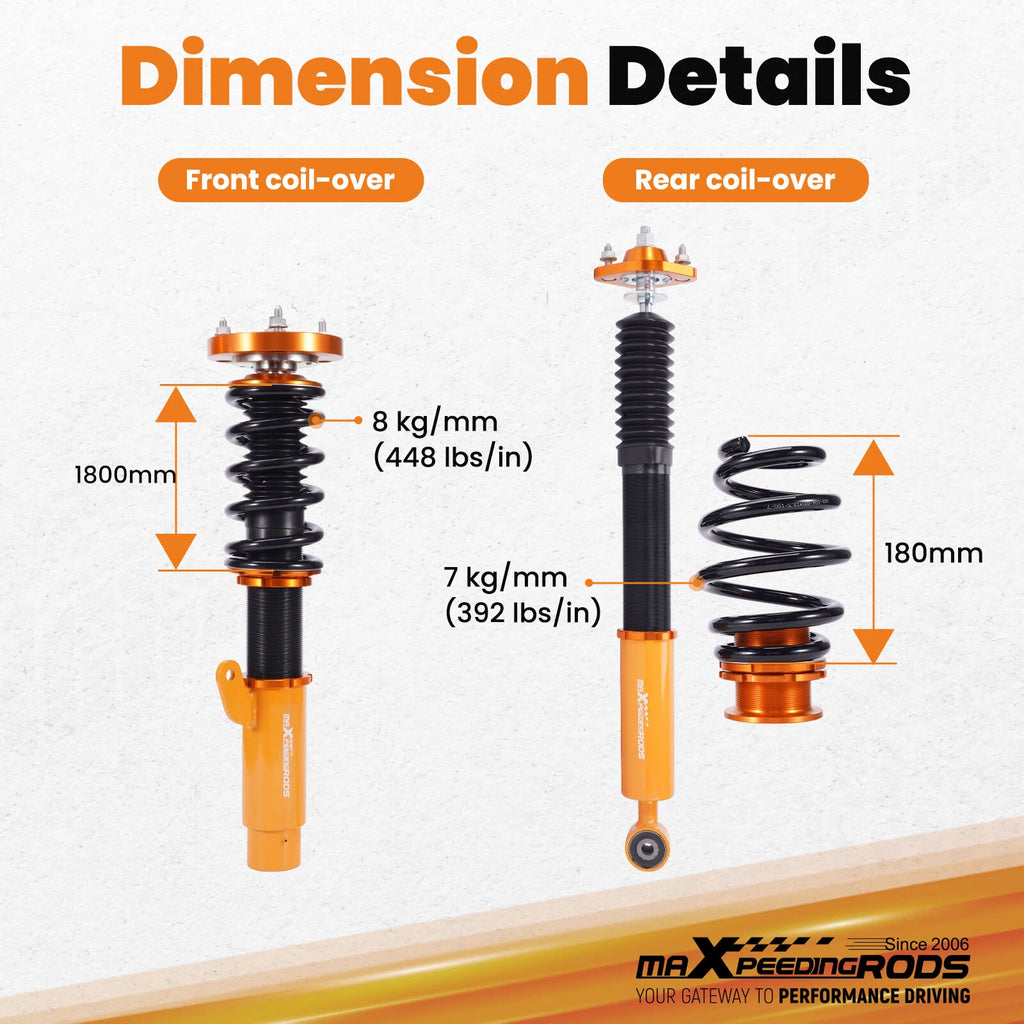 Coilovers for BMW E46 325i 330i (1998-2005) Adjustable Height Suspension Kit