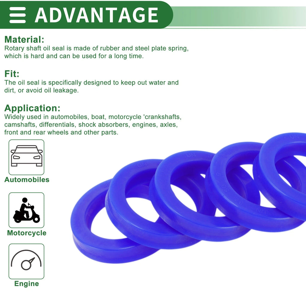 Set of 5 Oil Seal Rotary Shaft Seal 35x50x9mm TPU High Pressure
