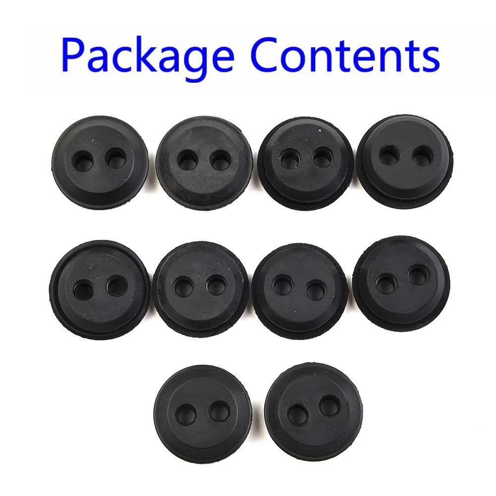 Set of 4 Rubber Grommets for Fuel Tank Replacement Trimmer (2-Hole)