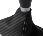 Manual Shift Boot Cover for Toyota Celica (2000–2005) Carbon Fiber White Stitch