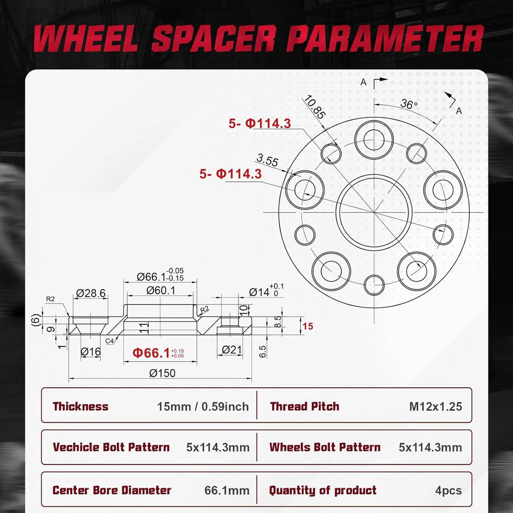 2X 15mm Hubcentric Wheel Spacers for Nissan Altima Infiniti G37 (2008–2018)
