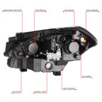 Passenger Right Headlight for Kia Soul (2012–2013) OE Style Black Housing