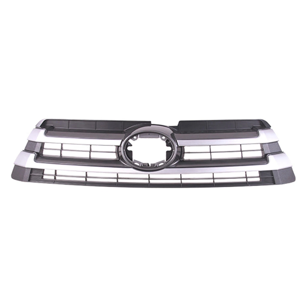 Replacement Black/Silver Matte/Painted ABS Front Upper Grille w/Emblem Hole