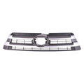 Replacement Black/Silver Matte/Painted ABS Front Upper Grille w/Emblem Hole