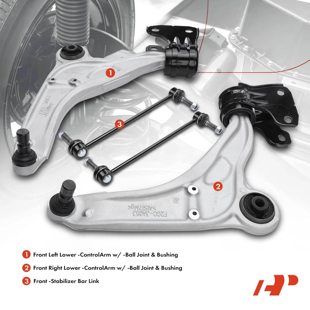 Set of 4 Front Lower Control Arms with Ball Joints for Ford Edge
