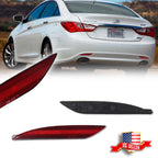 2X Red Lens Rear Bumper Reflector Lights for Hyundai Sonata (2011–2014)