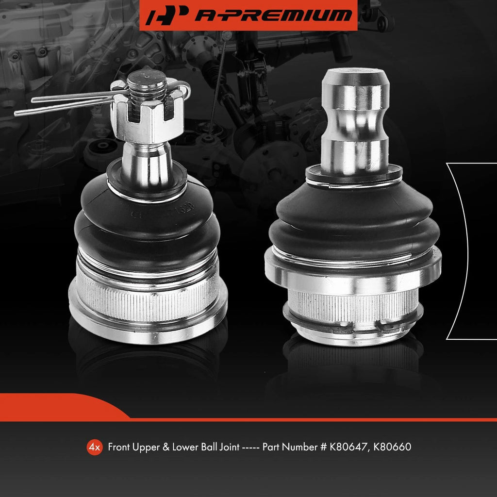 Set of 4 Front Upper & Lower Ball Joints for Nissan Frontier Pathfinder (2005–2015)