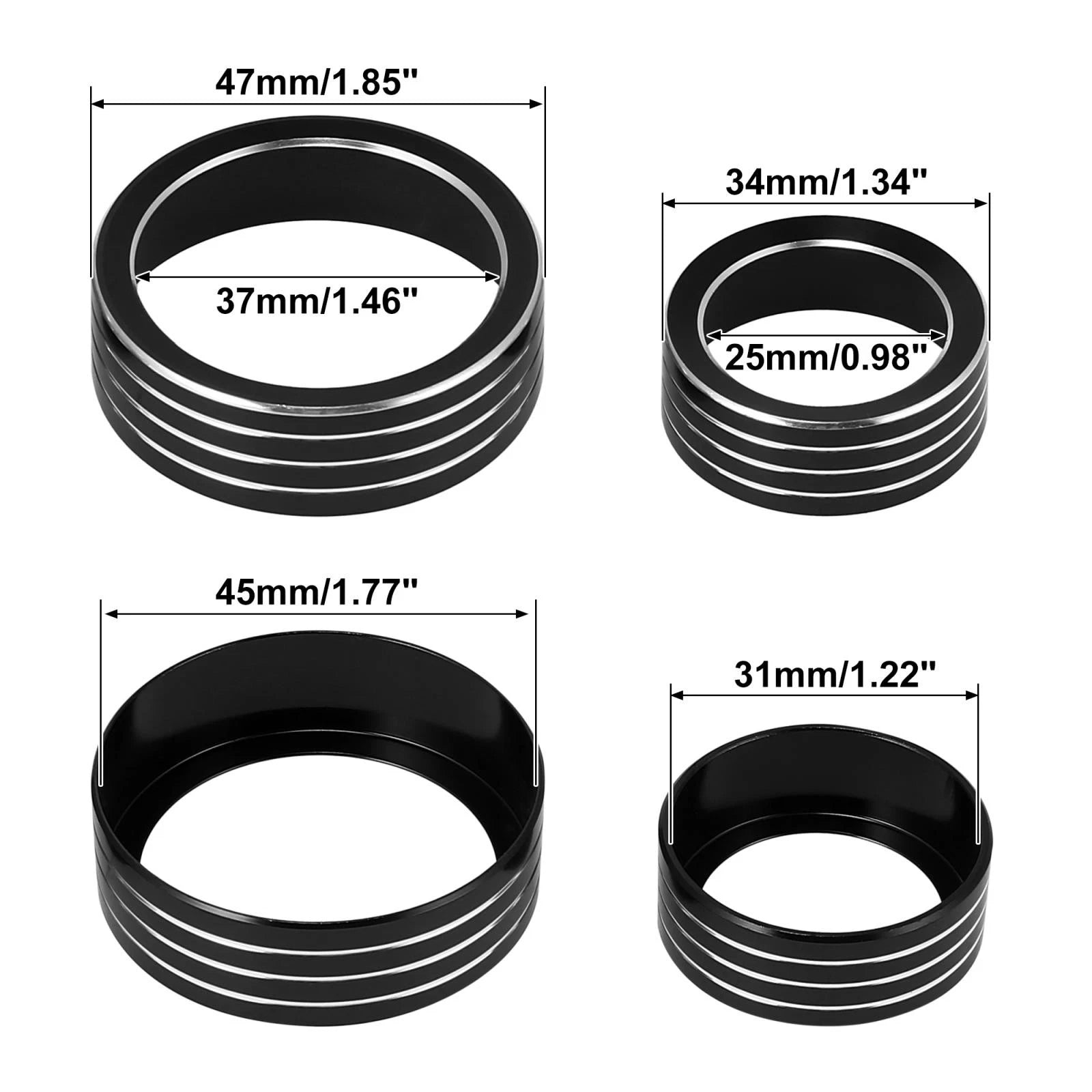 3pcs Black AC Climate Control Knob Trim Cover for Subaru Forester 