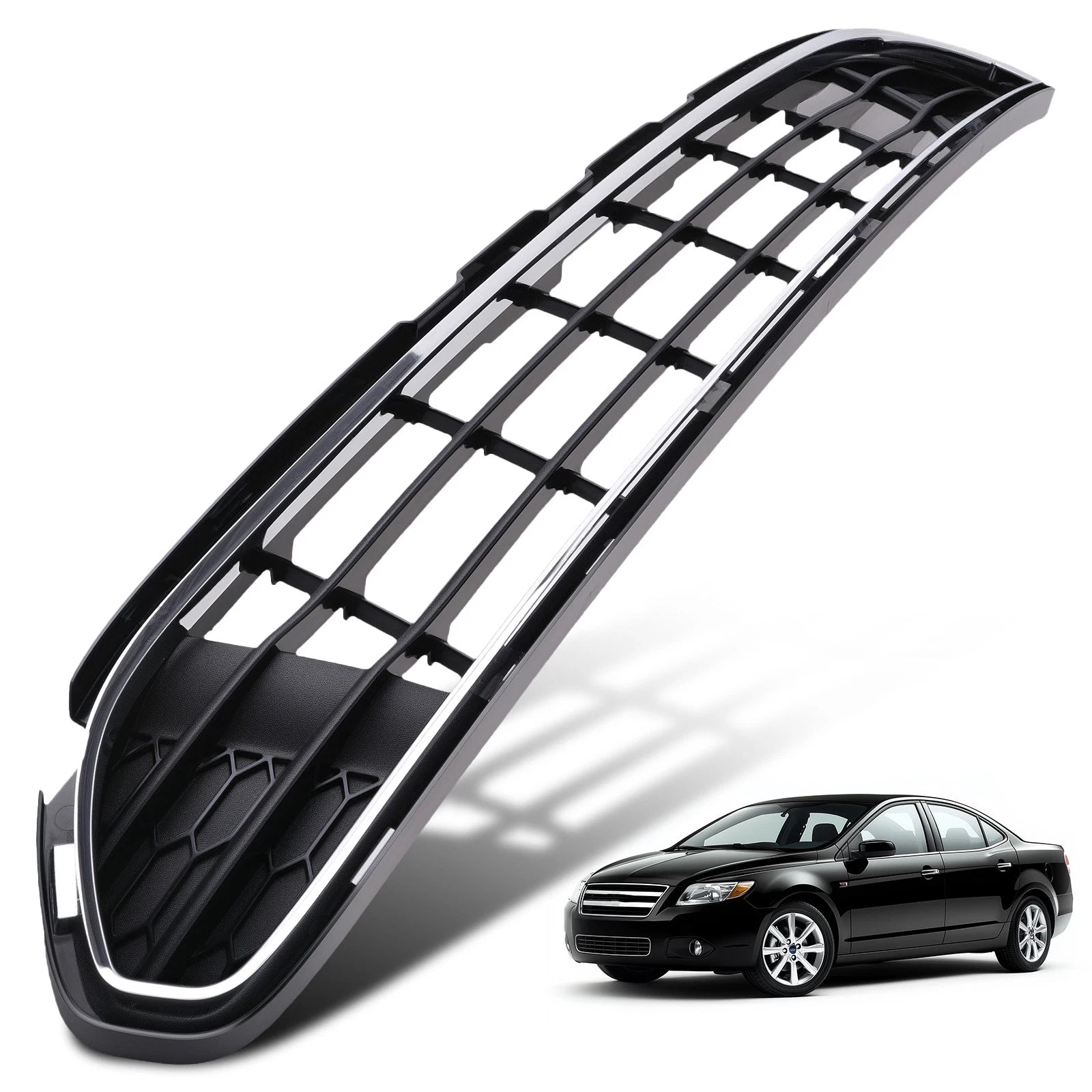 Set of 2 Front Bumper Lower Grilles with Chrome Trim for Ford Fusion (2010–2012)
