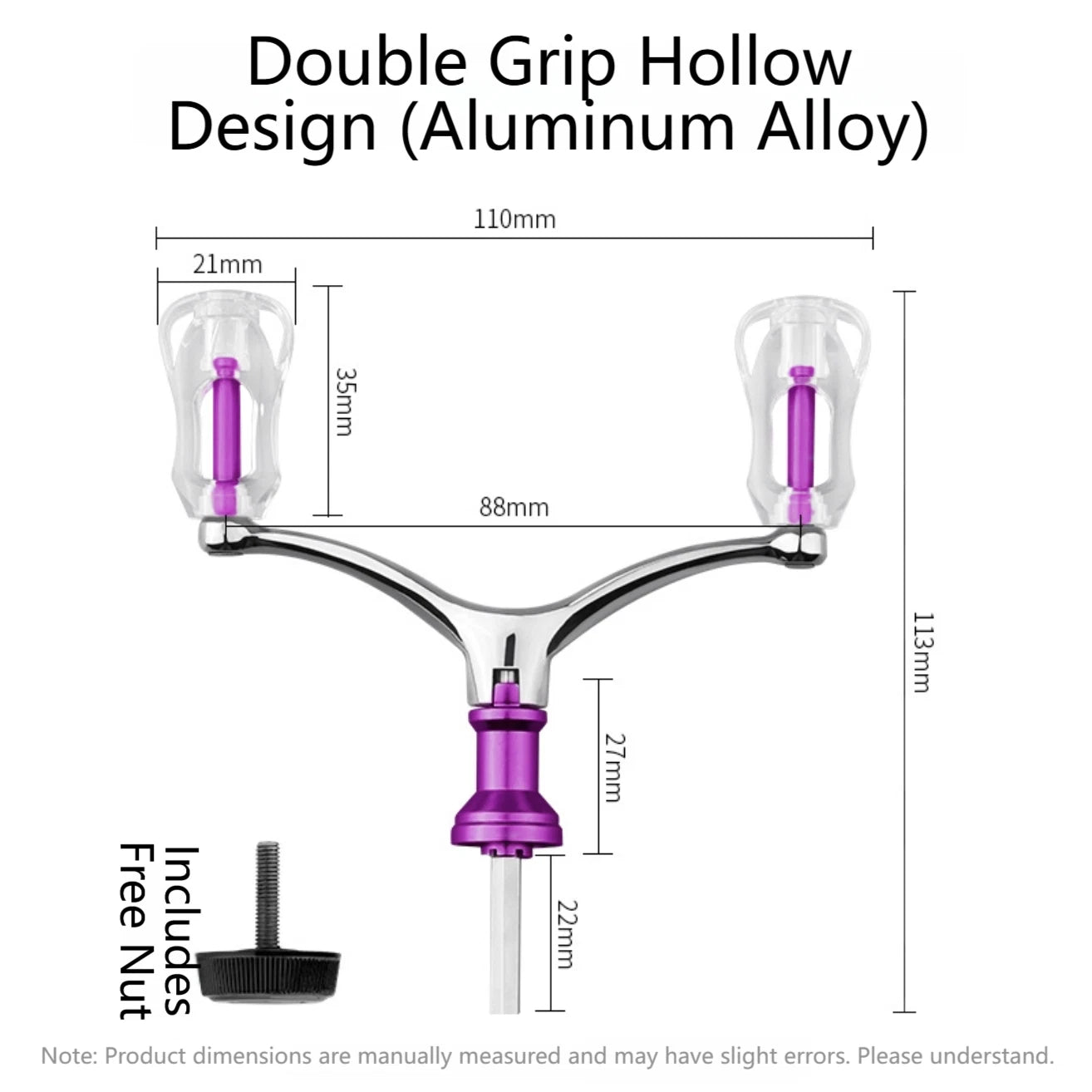 Double Grip Ball Hollowed Out Aluminum Reel Handle for Most Reels