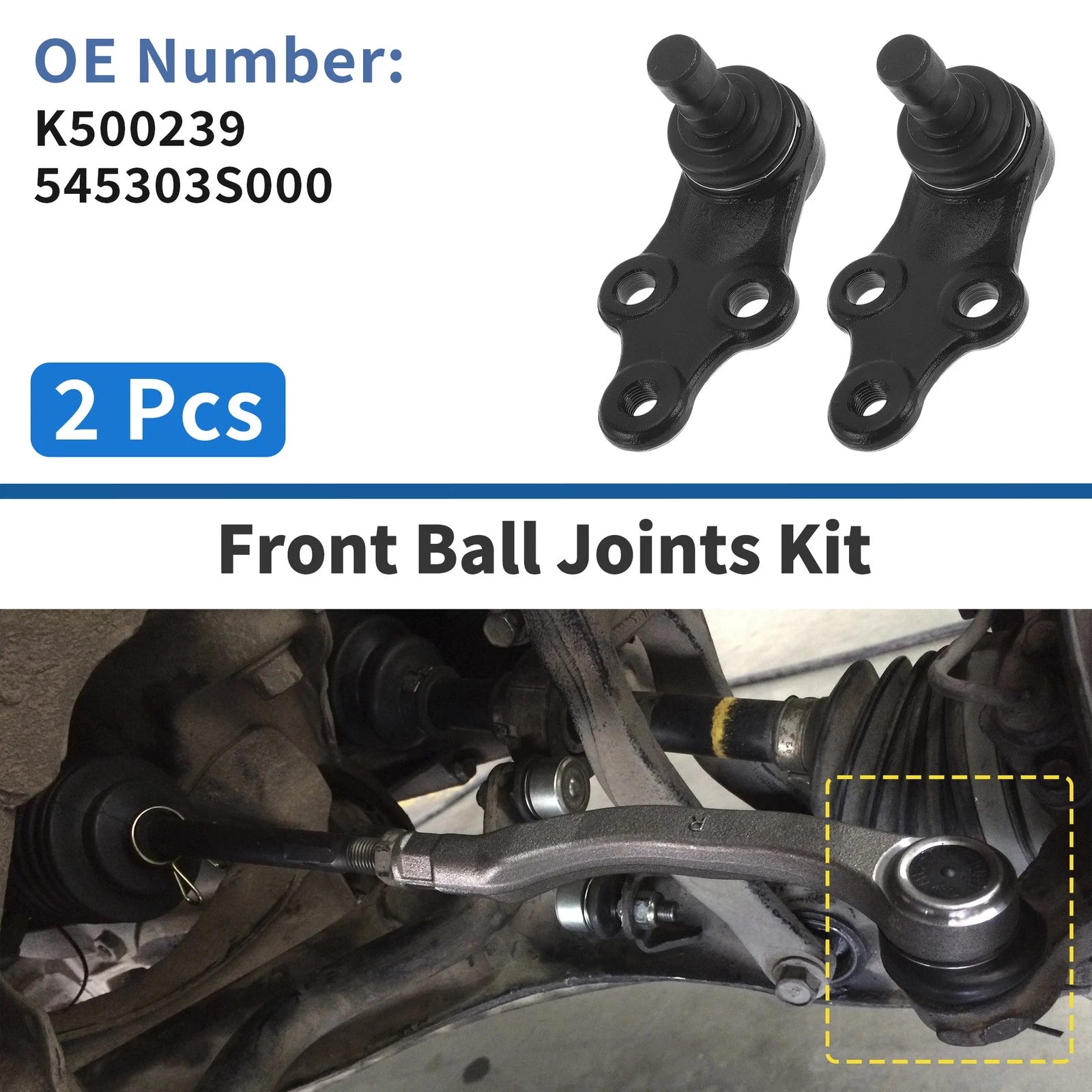 2X Front Lower Ball Joints for Hyundai Tucson (2010–2017) K500239/545303S000