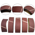 Sanding Belts Kit for Abrasive Band Accessories (Alumina Burgundy)