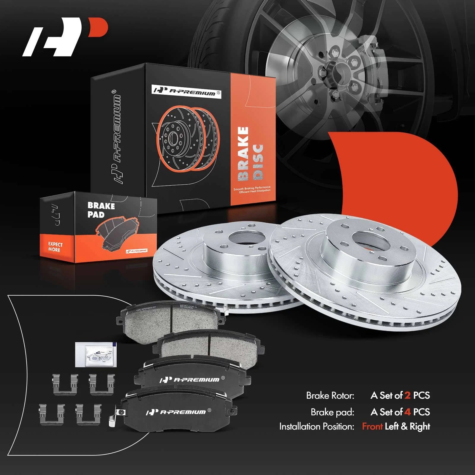 Front Drilled Brake Rotors & Ceramic Pads for Subaru Outback (2005-2013)