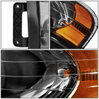 Pair of Black Housing Amber Corner Headlights for Dodge Ram Pickup (2002–2005)