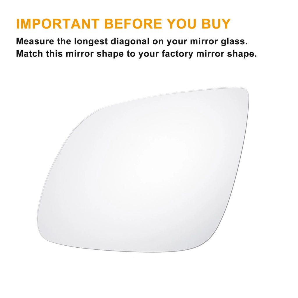 Left Side Heated White Mirror Glass for Audi Q7 (2009–2014)