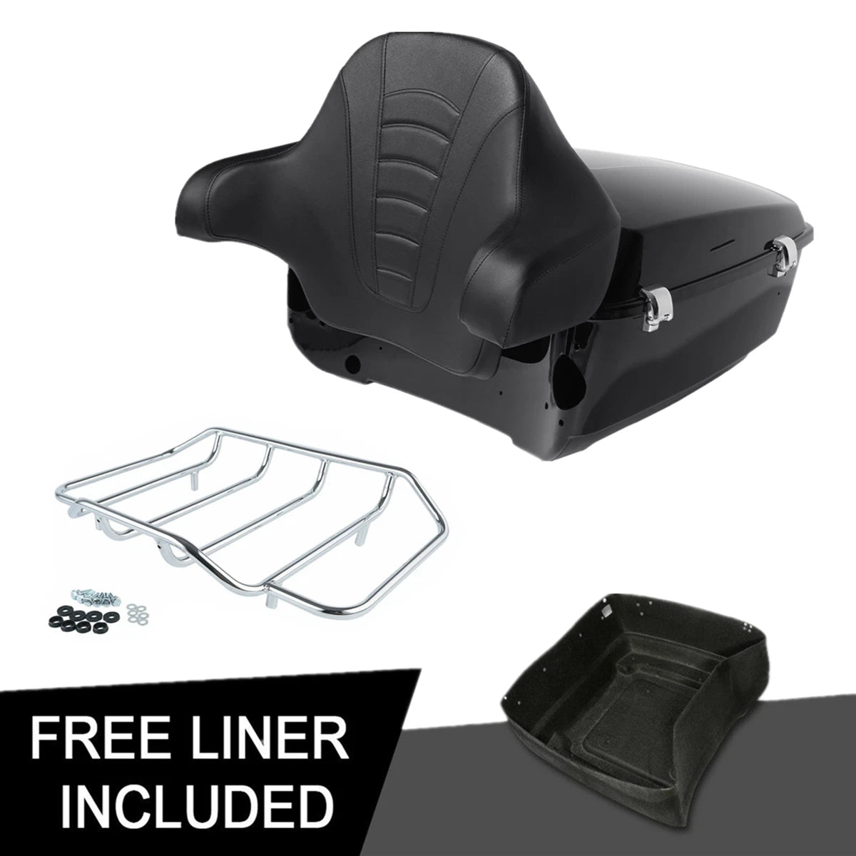 Trunk Backrest Pad Rack for Harley Touring Electra Road Glide (2014–2023)