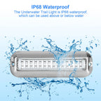 2X LED Blue Underwater Transom Lights for Pontoon (316 Stainless Steel)