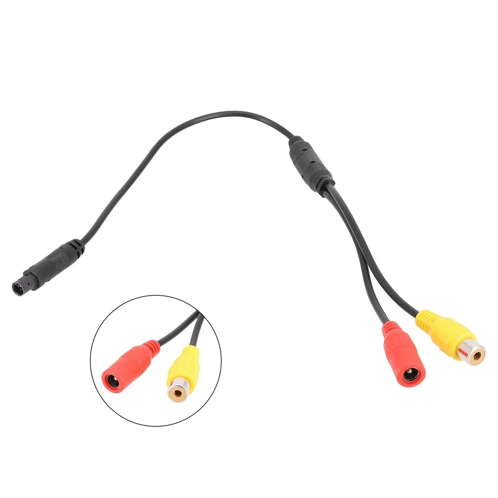 Connector Wire-Harness for Car Backup Reverse-Camera 4-Pin Male to CVBS Female