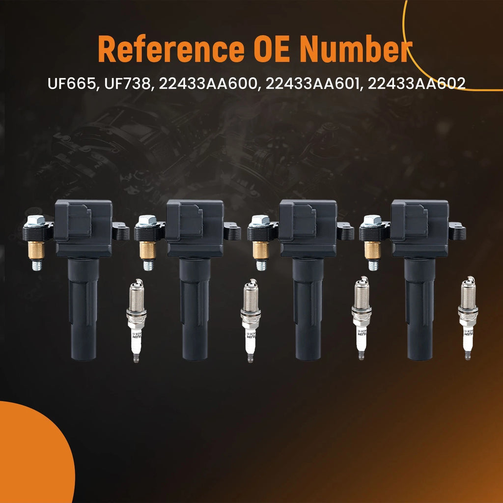 Set of 4 Ignition Coils with Iridium Plugs for Subaru Legacy