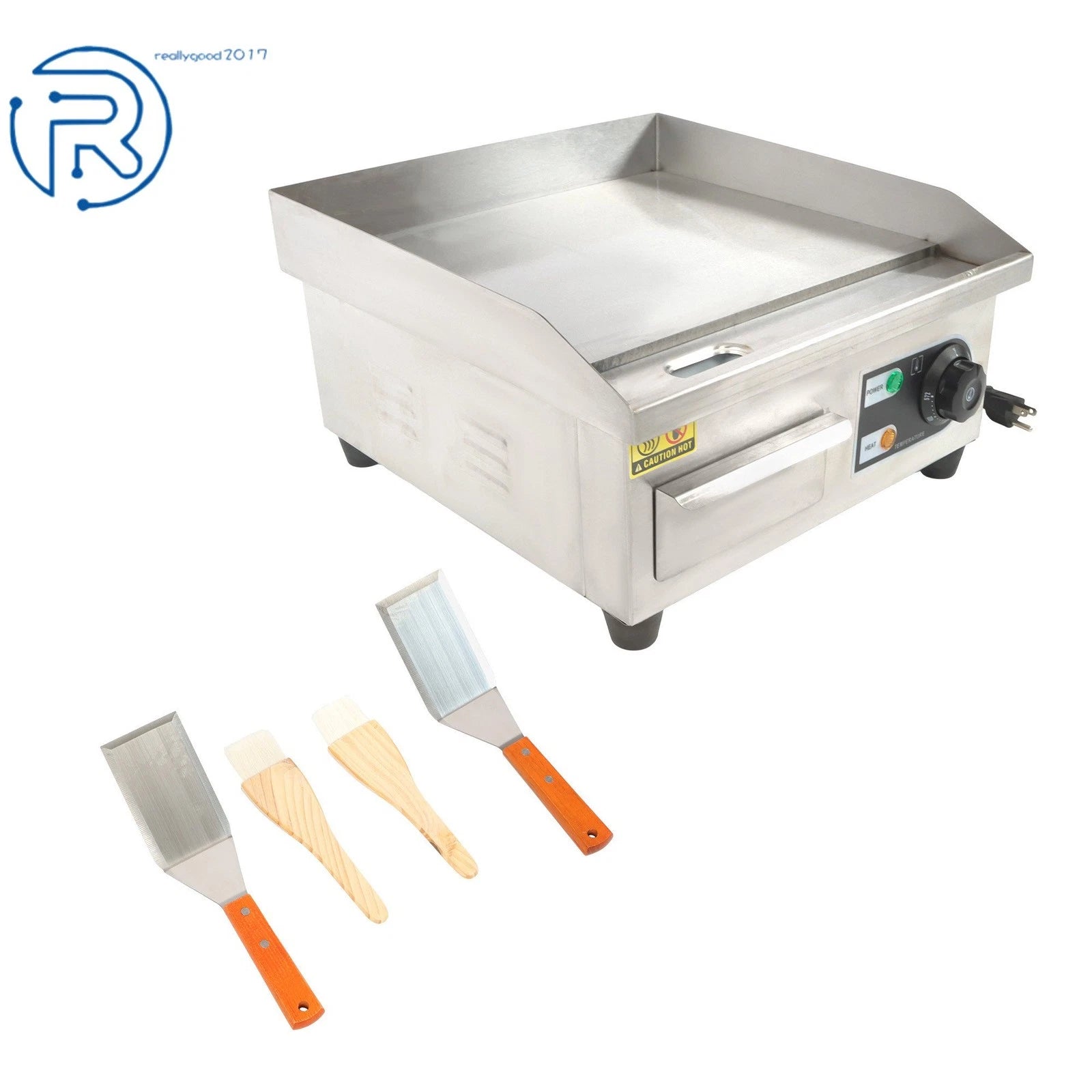 14in Electric Griddle 1500W Countertop Flat Top Grill (Commercial)