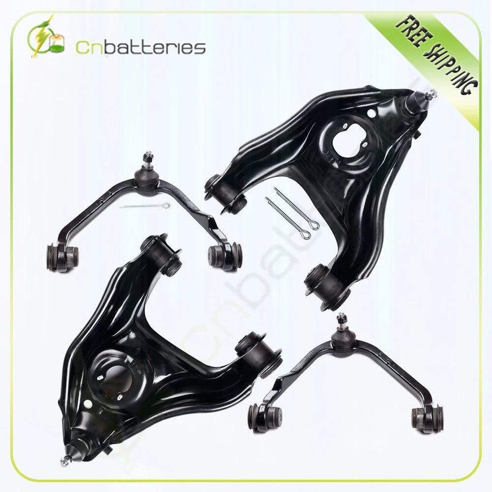 Set of 4 Complete Front Upper Lower Control Arms + Ball Joints for Ford (1997–2004)