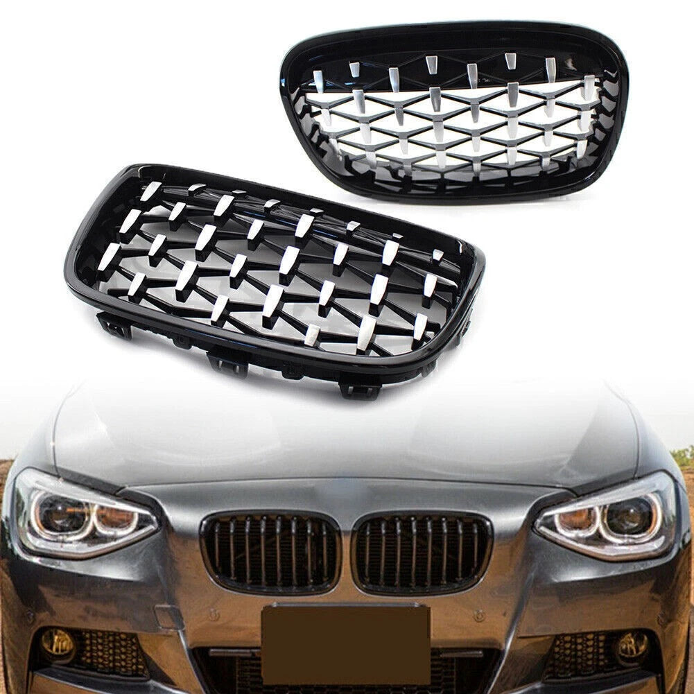 Honeycombe Style Front Bumper Grill Mesh Grille Trim for BMW 1 Series (2011–2014)