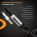 Set of 4 UF598 Ignition Coil Pack & Spark Plug Kit for Mini Cooper Peugeot 1.6L (2007–2016)