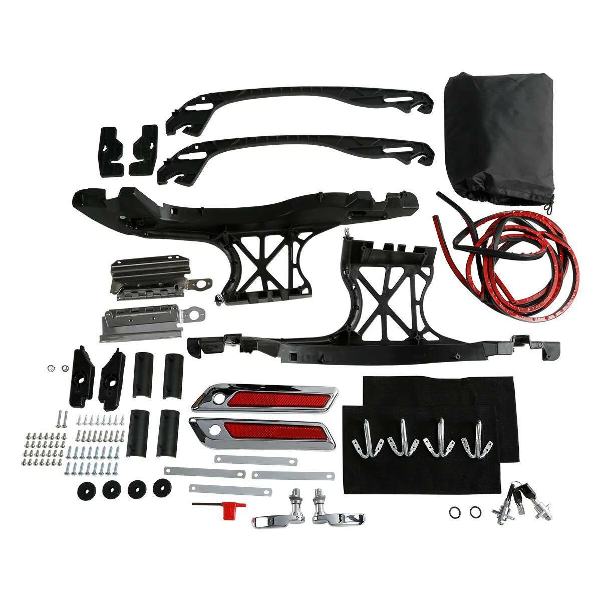 4'' Extended Hard Saddlebag for Harley Touring (1993–2013) 5x7" Speaker Cut Out
