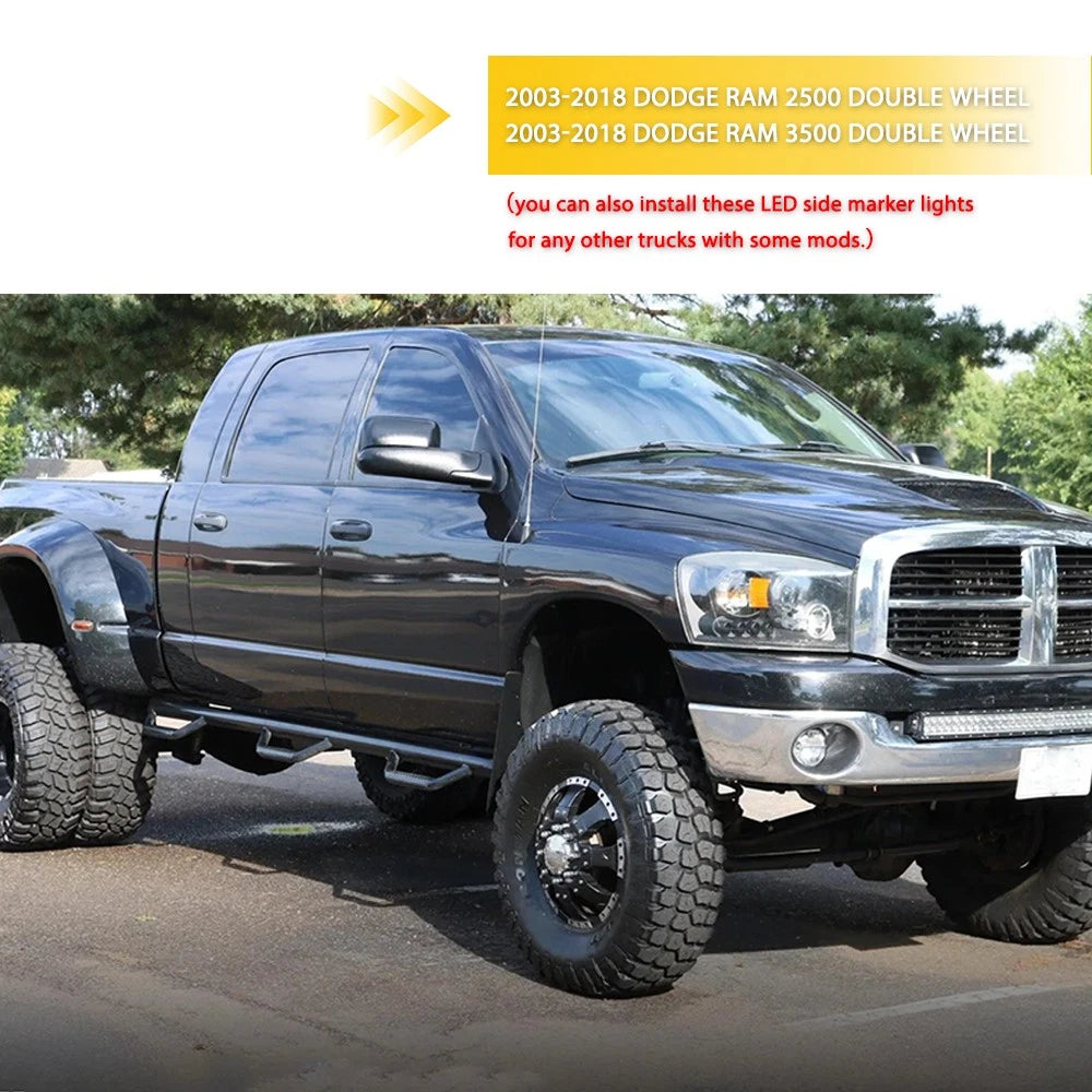 Set of 2 LED Fender Marker Lights for Dodge Ram 3500 2500 (2003–2018)