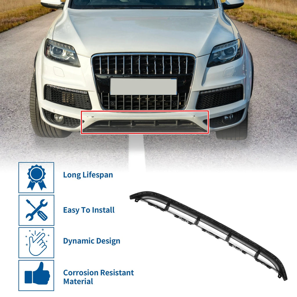 Front Lower Hood Bumper Grille for Audi Q7 (2010–2015) Black Sport Style