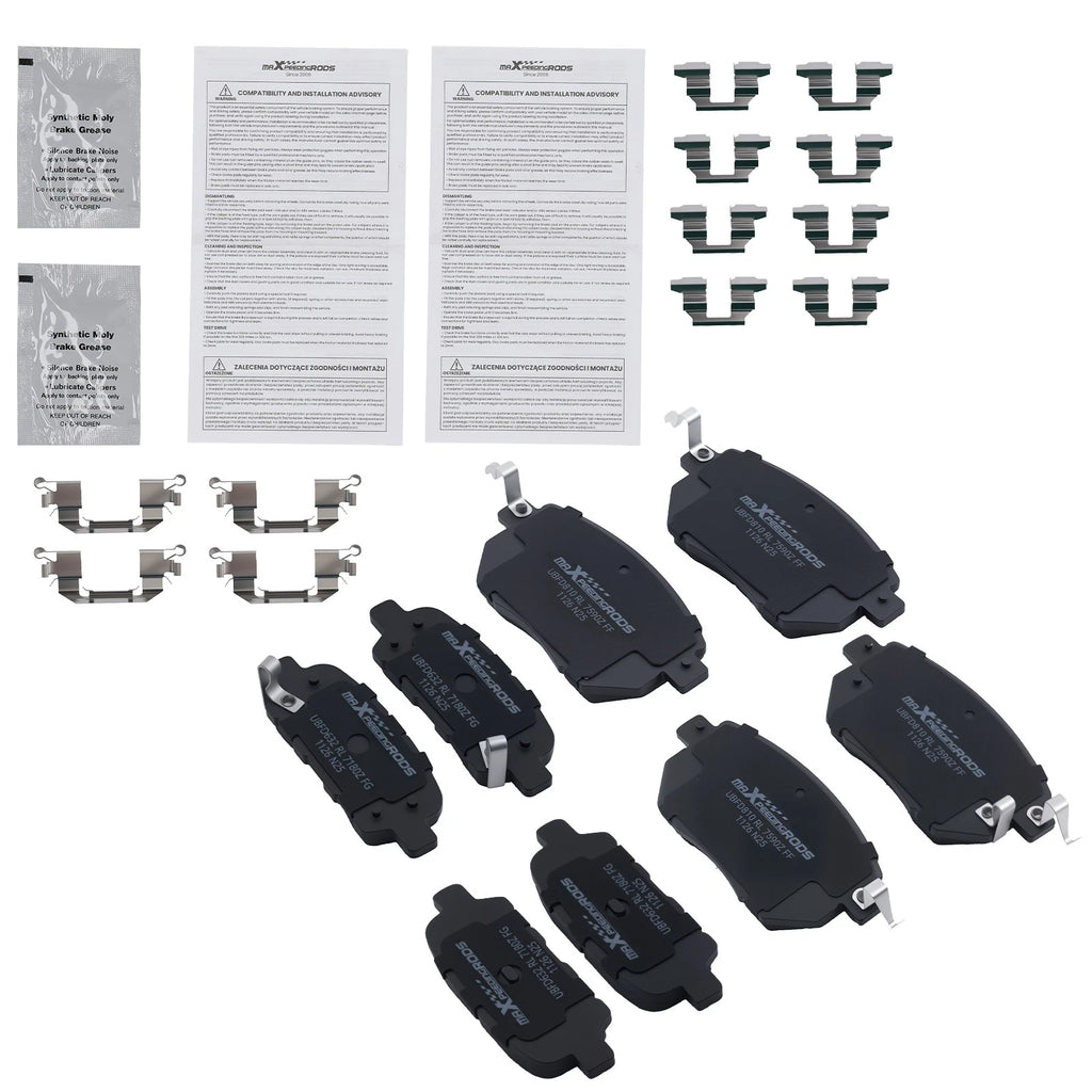 8pcs Ceramic Brake Pads Set for Nissan Maxima (2004–2008) D936 D905