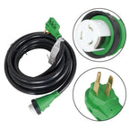 3 Prong Power Inlet Box + 50 Amp Locking RV Extension Cord (125V/250V)
