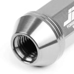 Set of 20 J2 7075 Forged Aluminum M12X1.5 Spiky Cap Lug Nuts w/Adapter Silver