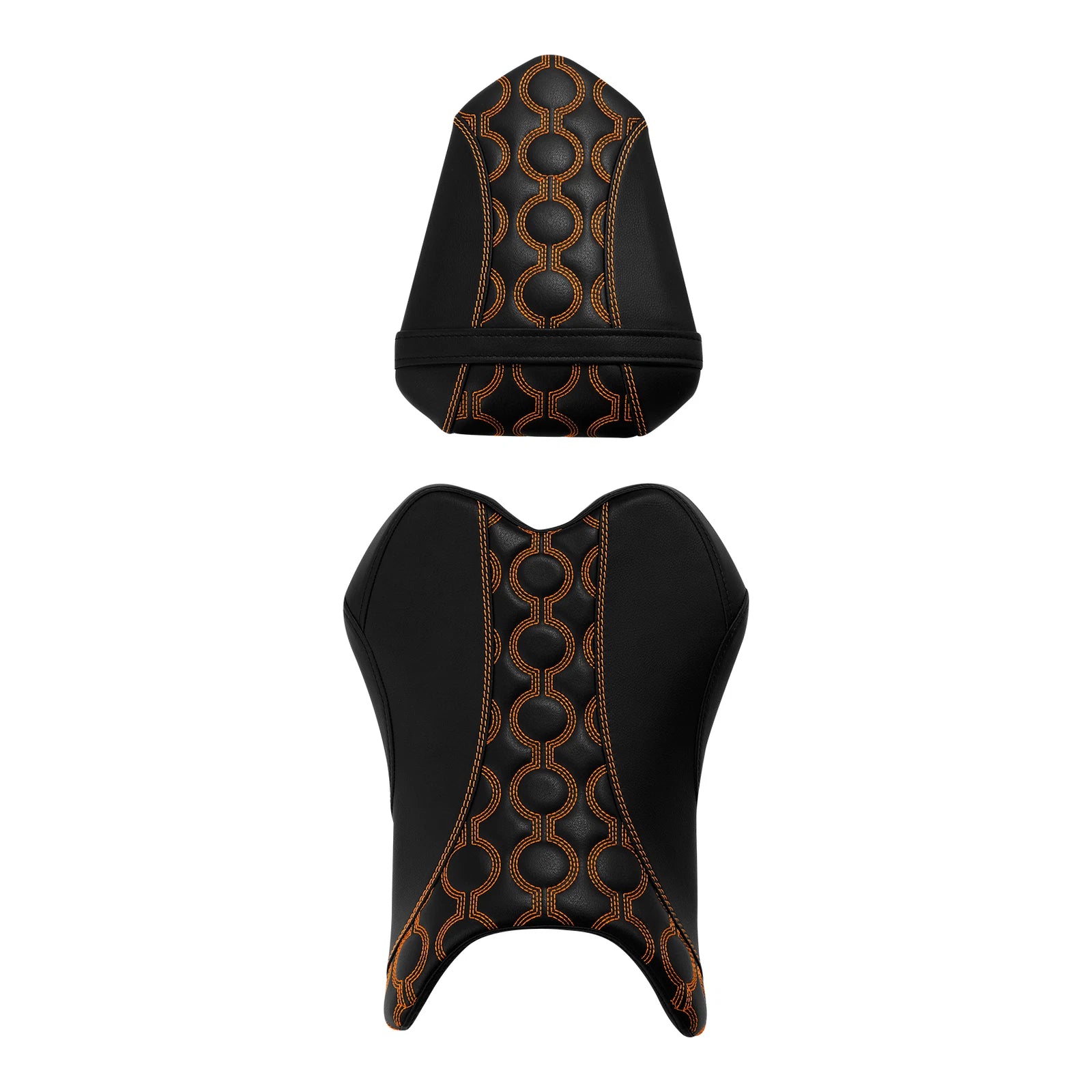 Rider Driver & Passenger Seats for Yamaha YZF R1 (2007–2008) Black Orange