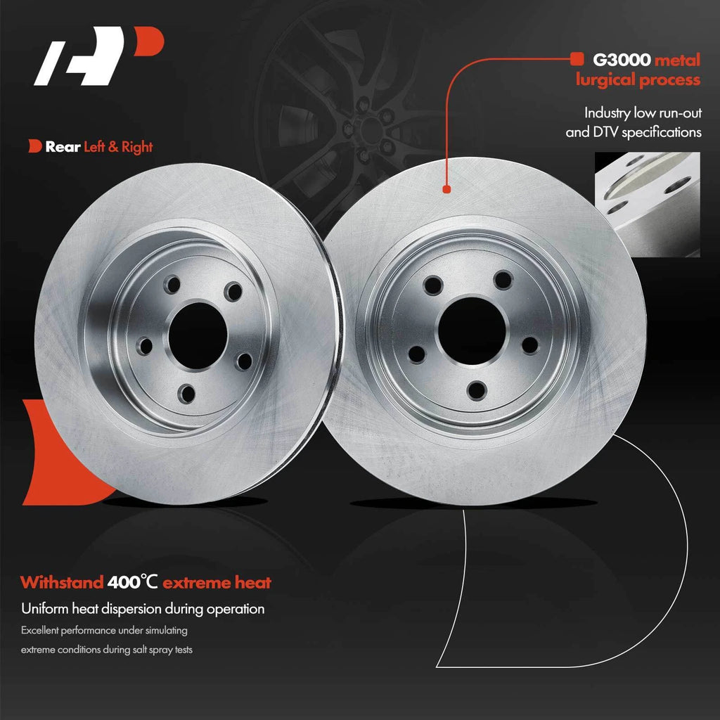 Rear Disc Brake Rotors & Ceramic Pads for Jeep Grand Cherokee (2018–2020)