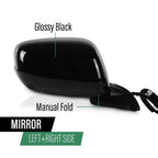 Manual Folding Power Mirrors for Honda Fit (2009–2014)