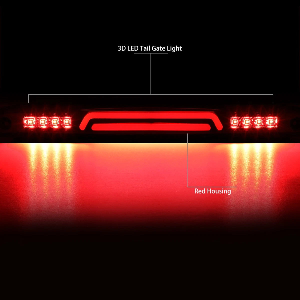 3D LED Bar Rear Center Tailgate Lamp Brake Light for Dodge Ram (2003–2006)