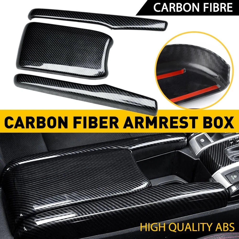 Carbon Fiber Interior Central Armrest Box Panel for Honda Civic (2016–2021)