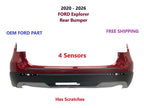 Rear Bumper for Ford Explorer (2020–2026) - 4 Sensors, Rapid Red Metallic #2