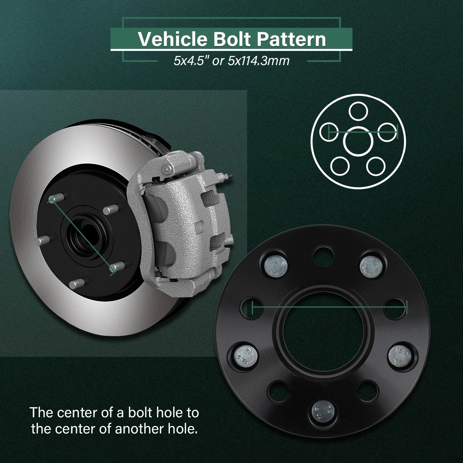 4X 2" Hub Centric Wheel Adapters 5x4.5 to 5x5 1/2"-20 for Ford Mustang (1994–2014)