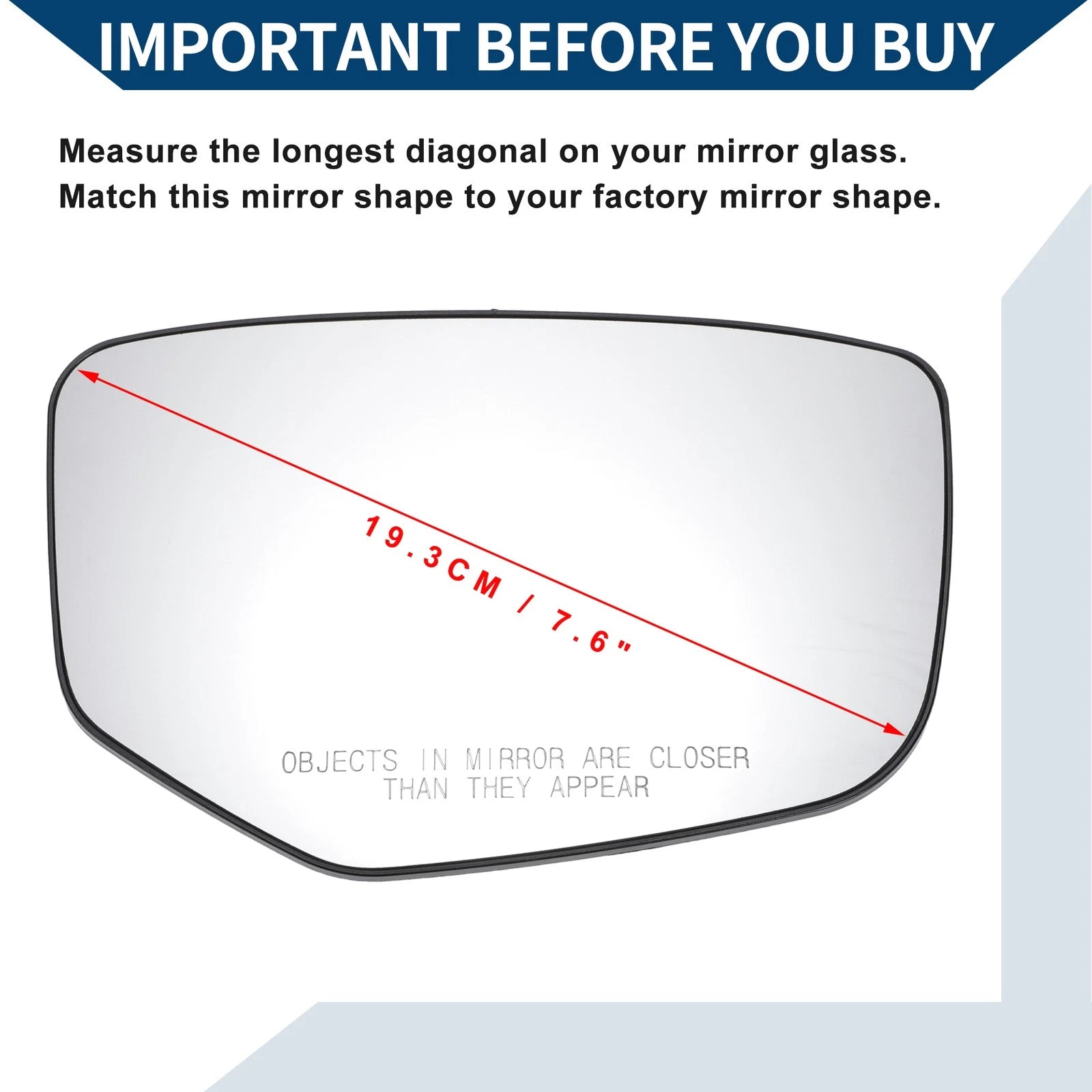 Heated Right Side Mirror Glass for Honda Accord (2008–2012)