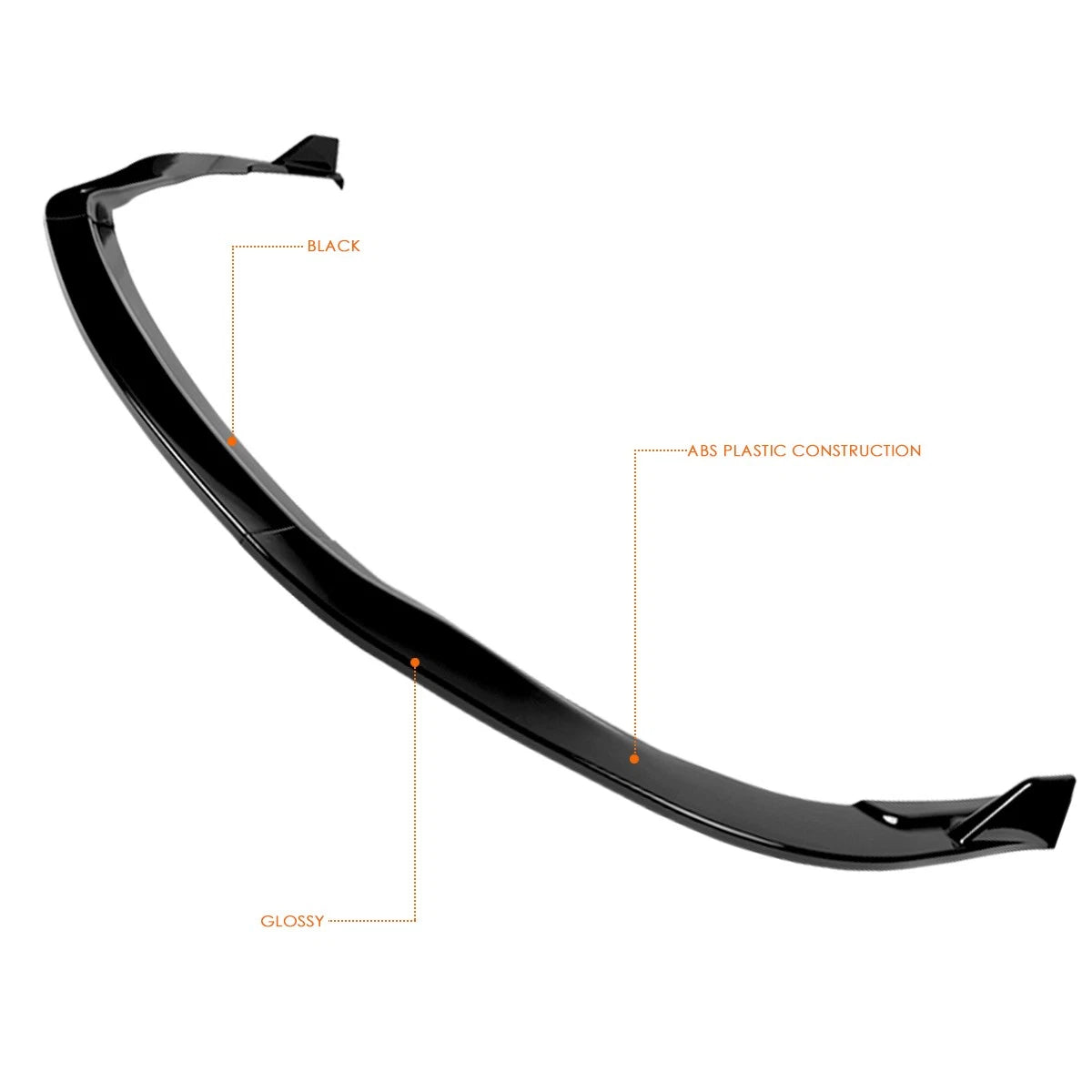 Gloss Black Sport-Style Front Bumper Body Kit Spoiler Lip for ES300H/ES350 (2016–2018)